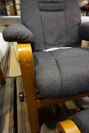 Otium lænestol inkl. fodskammel - grå 