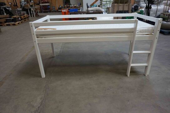 Spiloppe juniorseng med madras halvhøj 90x200 cm Hvid 
