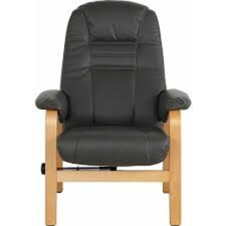 Otium lænestol inkl. fodskammel - sort PU-læder 