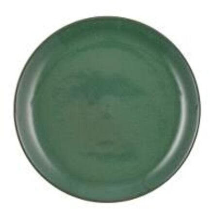 12 stk. Tallerken stentøj grøn 160 mm Rustik