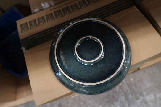 18 stk. Tallerken høj kant stentøj ocean 220 mm Rustik