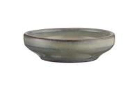 12 stk. Skål på fod stentøj kaki 100 mm Rustik