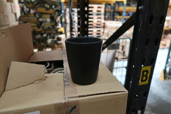 12 stk. Multiskål/krus stentøj mat sort 85 mm Rustik