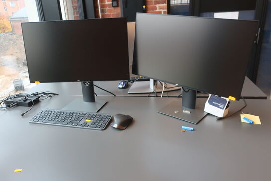 2 stk. 24" DELL skærme samt dockingstation og tastatur