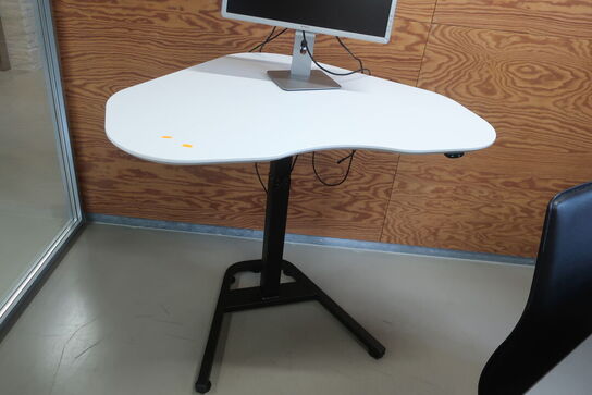 Elhæve/sænkebord skråt design inkl. DELL skærm