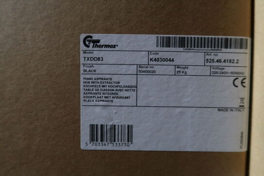 Induktionskogeplade med udsugning THERMEX TXDD83 (ubrugt i original emballage)