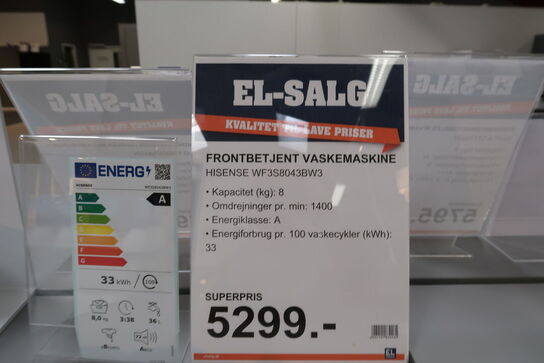 Vaskemaskine HISENSE WF3S8043BW3