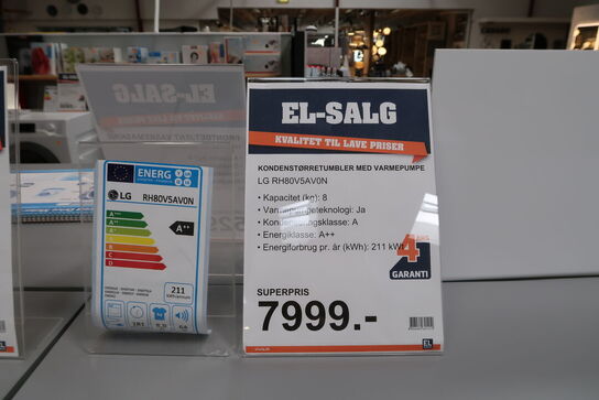 Kondenstørretumbler LG RH80V5AV0N med varmepumpe