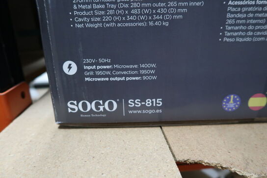 Mikrobølgeovn SOGO SS-815 (ubrugt i original emballage)