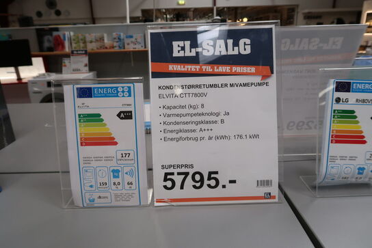 Kondenstørretumbler ELVITA CTT7800V med varmepumpe