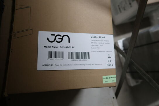 Udtræksemhætte JGNORDIC SJ 1002-60 RF (ubrugt i original emballage)