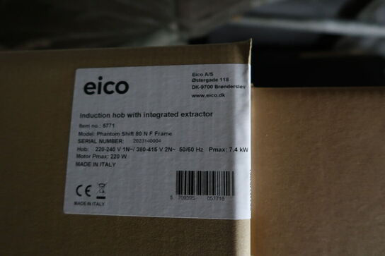 Induktionskogeplade med integreret emhætte EICO Phantom Shift 80 N F Frame (ubrugt i original emballage)