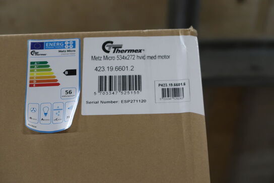 Emhætte THERMEX Metz Micro 534x272 Hvid med Motor (ubrugt i original emballage)