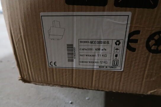 Emhætte MOD 3000 60 BL (ubrugt i original emballage)