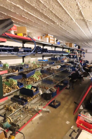 Indhold langs væg af diverse fittings