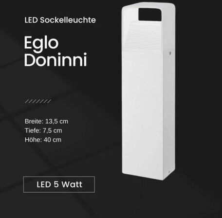 2 stk. eglo doninni udendørs led-lampe – hvid(ubrugt)