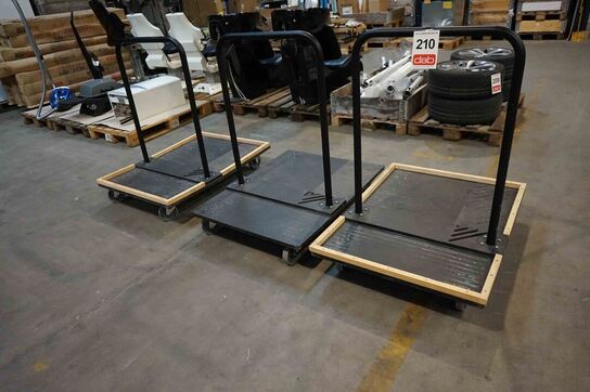 3 stk Trolleys med drejbarehjul og aftagelig bar (MOMSFRI) 