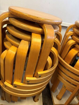 6 stk. taburetter træ sæde