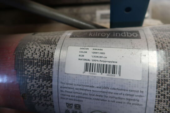Gulvtæppe KILROY INDBO ANAKARA Grey/Red 133 x 195