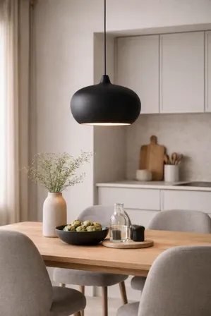 Frandsen cohen pendel ø30 cm mat sort i organisk design(ubrugt)