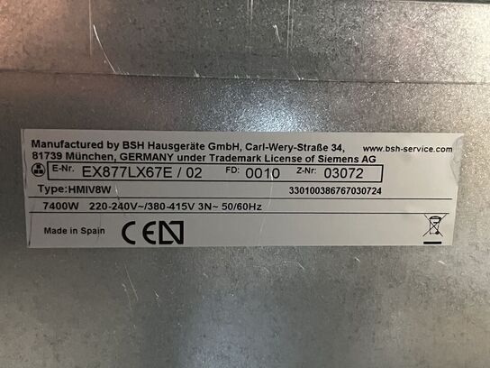 Induktionskogeplade med indbygget emfang SIEMENS EX877LX67E