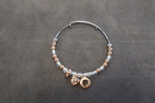 Bangle Rose Gold White Glass Bangle
