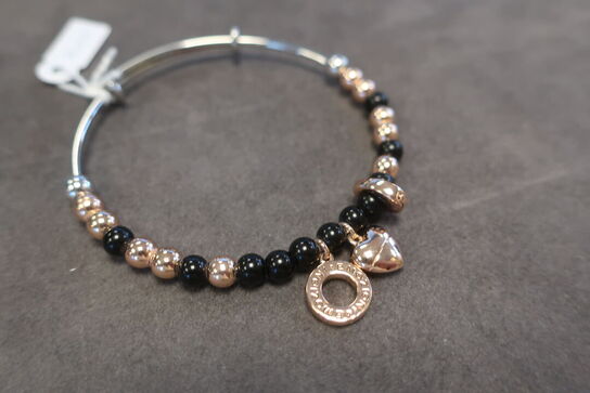 Bangle Rose Gold Black Glass Bangle