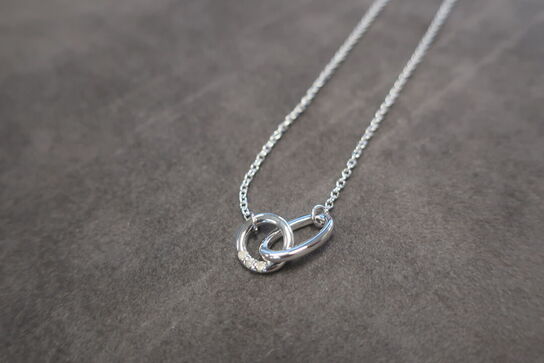 Classic Halo Trio of Diamonds Necklace