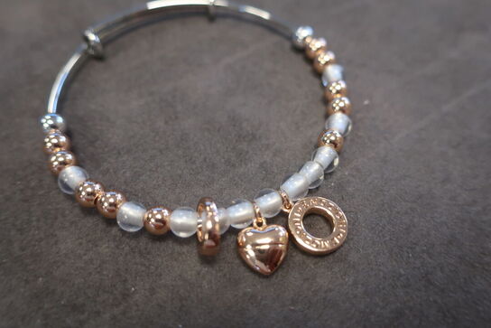 Bangle Rose Gold White Glass Bangle