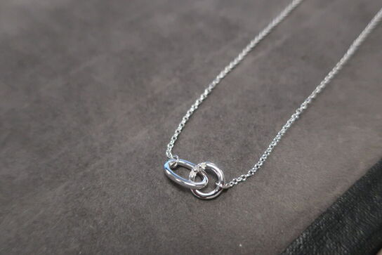 Classic Halo Trio of Diamonds Necklace