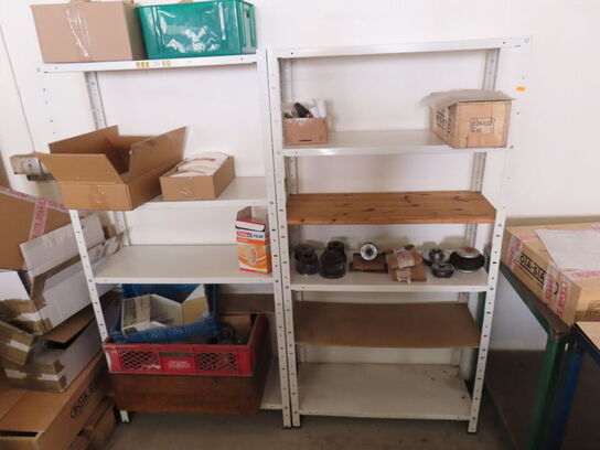 3 stk. rullevogne samt reol med indhold