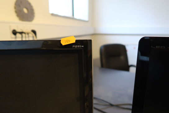 2 stk. computerskærme ACER, labelprinter DYMO, tastatur, mus, computer