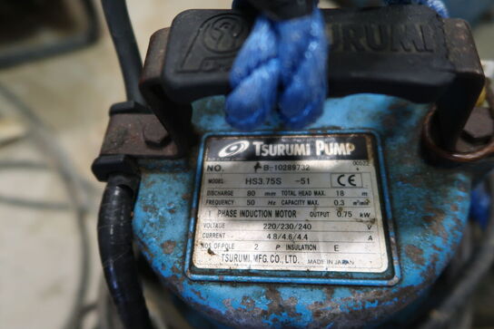 3 stk. dykpumper bl.a. TSURUMI PUMP RS2.4S, HS3.75S med slange