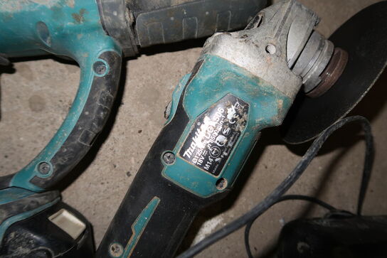 2 stk. akku håndværktøj MAKITA DHR202, DGA506 med 2 stk. batterier og lader