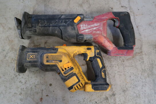 2 stk. akku håndværktøj MILWAUKEE, DEWALT