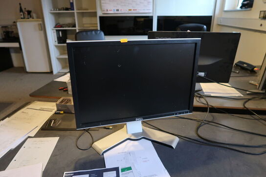 El. hæve/sænke skrivebord, kontorstol, computerskærm