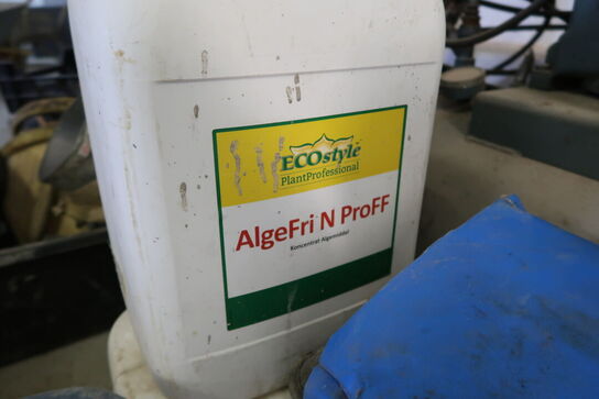 Div. Dunke med indhold samt reol med indhold