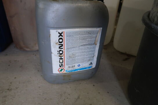 Div. Dunke med indhold samt reol med indhold