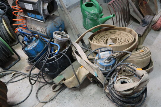 3 stk. dykpumper bl.a. TSURUMI PUMP RS2.4S, HS3.75S med slange