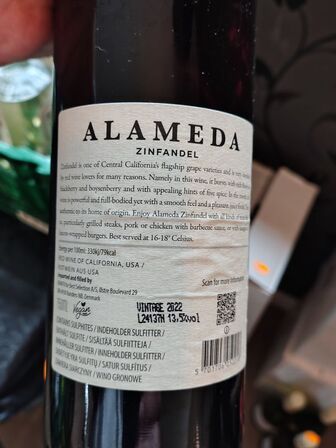 13 fl. Rødvin ALAMEDA Zinfandel
