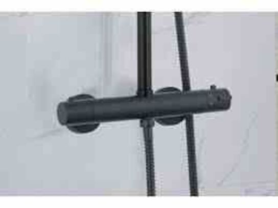 Bluerain showersæt mat sort m/termostat 