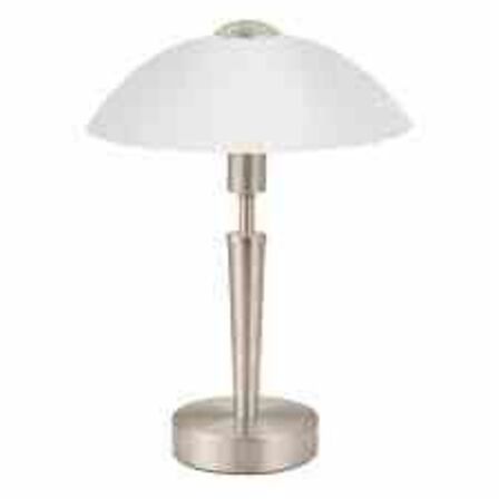 Eglo Solo 1 bordlampe, nikkel, hvid