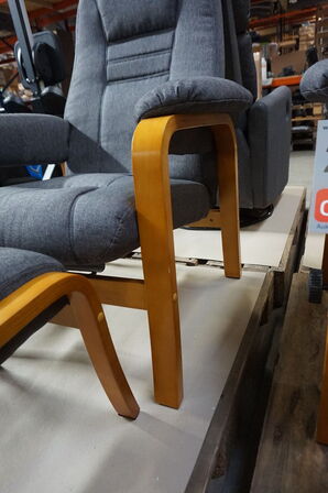 Otium lænestol inkl. fodskammel - grå 