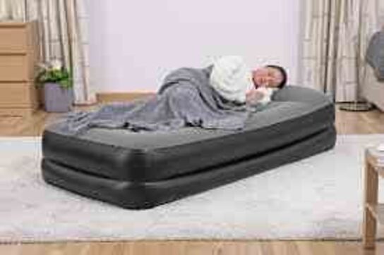 Bestway enkel luftmadras med indbygget pumpe 180x85x43 cm 