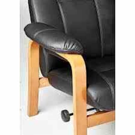Otium lænestol inkl. fodskammel - sort PU-læder 