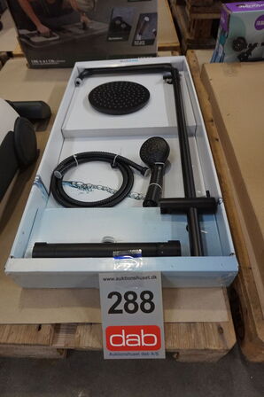 Bluerain showersæt mat sort m/termostat 