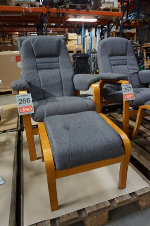 Otium lænestol inkl. fodskammel - grå 