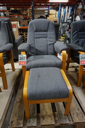 Otium lænestol inkl. fodskammel - grå 