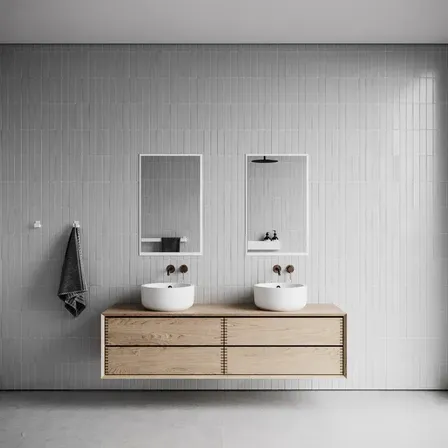 Nichba mirror small vægspejl – minimalistisk dansk design i hvid(ubrugt)