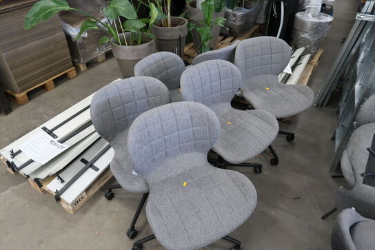 6 stk. stole på hjul ZUIVER